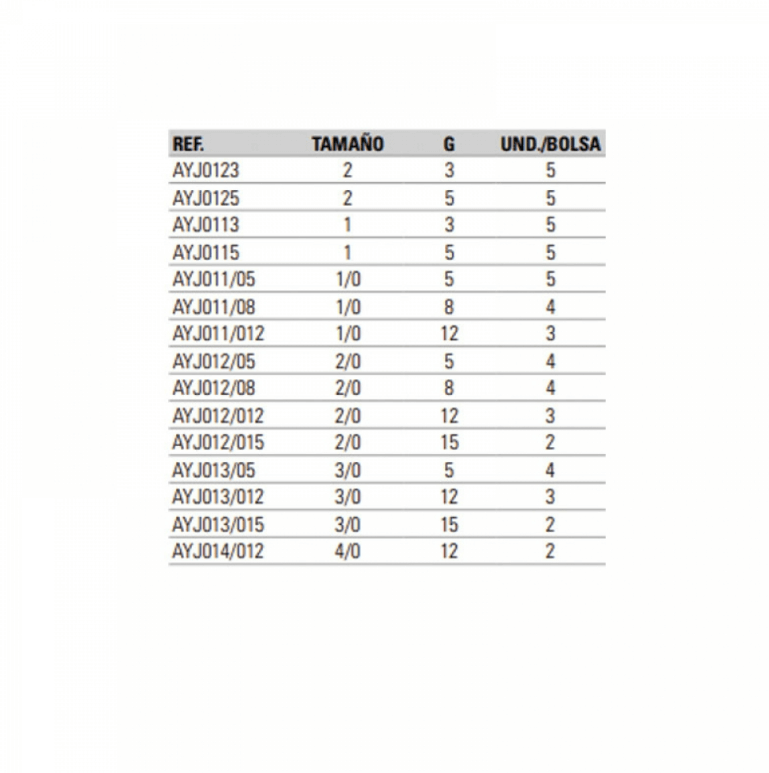 Hameçons Jig Yokozuna Universal nº2/0 - 5 grammes