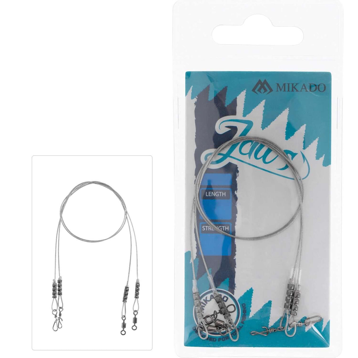 Basse de ligne d'acier Mikado Jaws 35 cm/15 kg