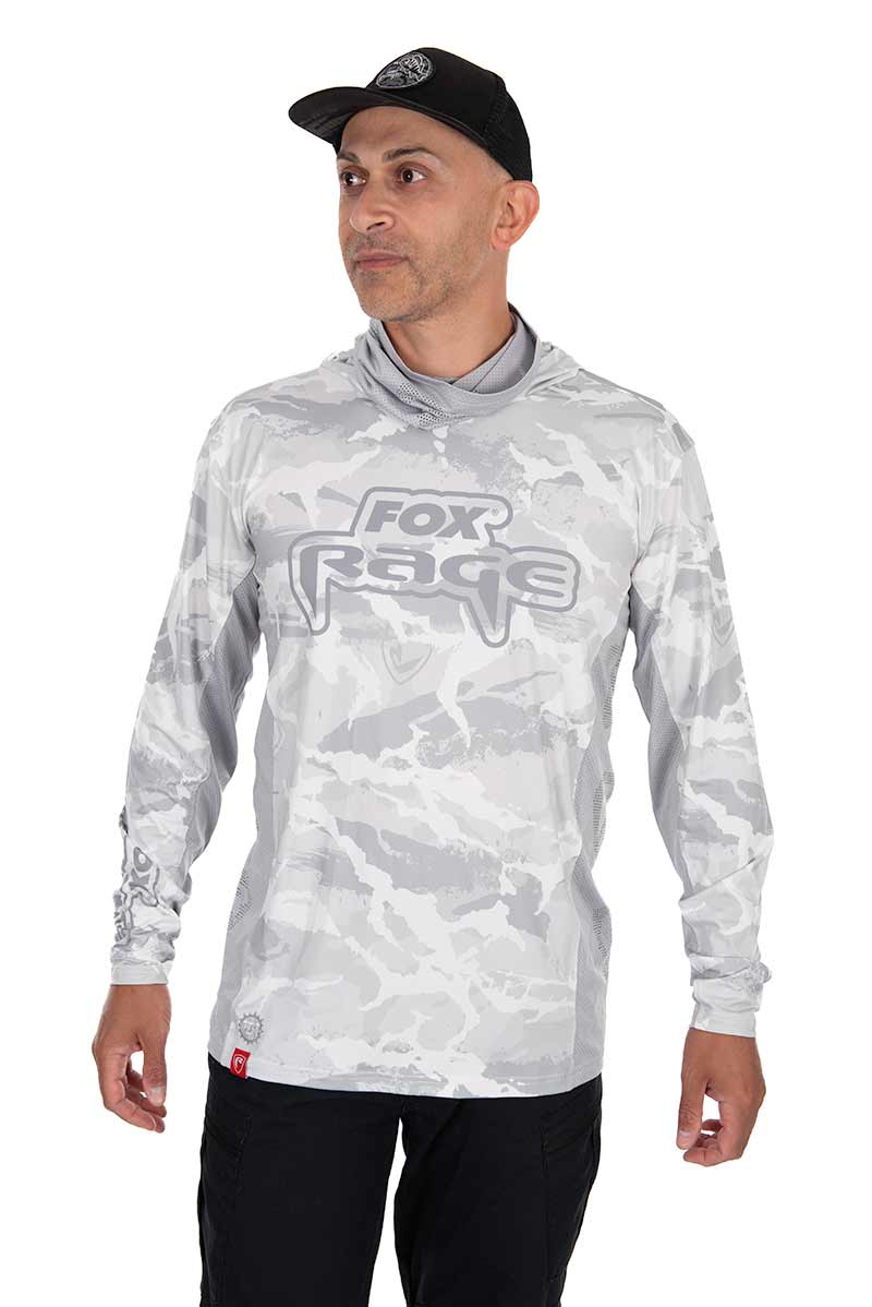 T-shirt technique avec capuche UV Fox Rage Camo clair