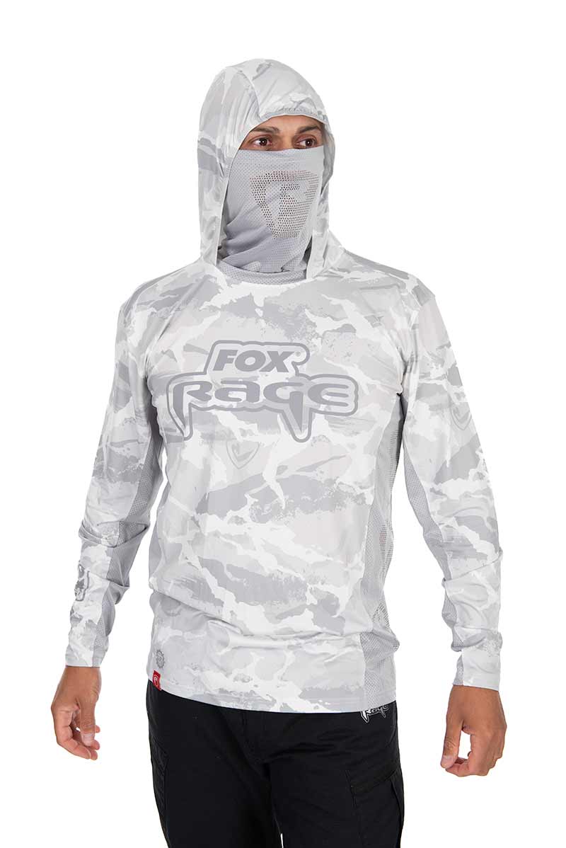 T-shirt technique avec capuche UV Fox Rage Camo clair