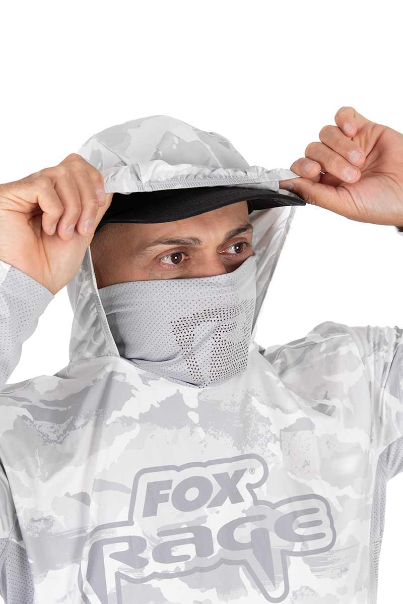 T-shirt technique avec capuche UV Fox Rage Camo clair