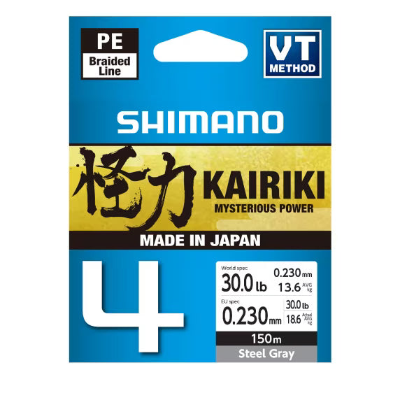 Ligne Tressée Shimano Kairiki 4 Gris 150 m