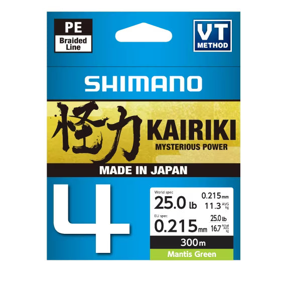 Ligne Tressée Shimano Kairiki 4 Vert 300 m