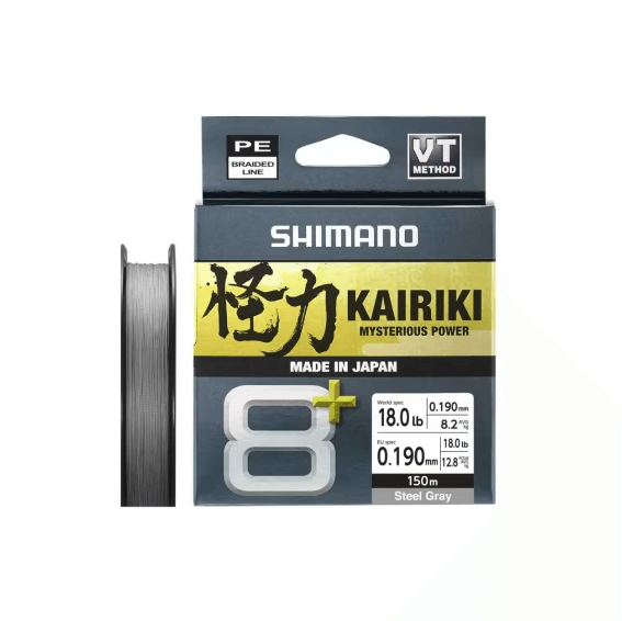 Ligne Tressée Shimano Kairiki 8+ Gris 150 m