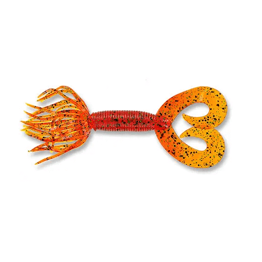 Leurre souple Yamamoto Double Tail Hula Grub 5" - 127 mm Citrouille Noir Vert