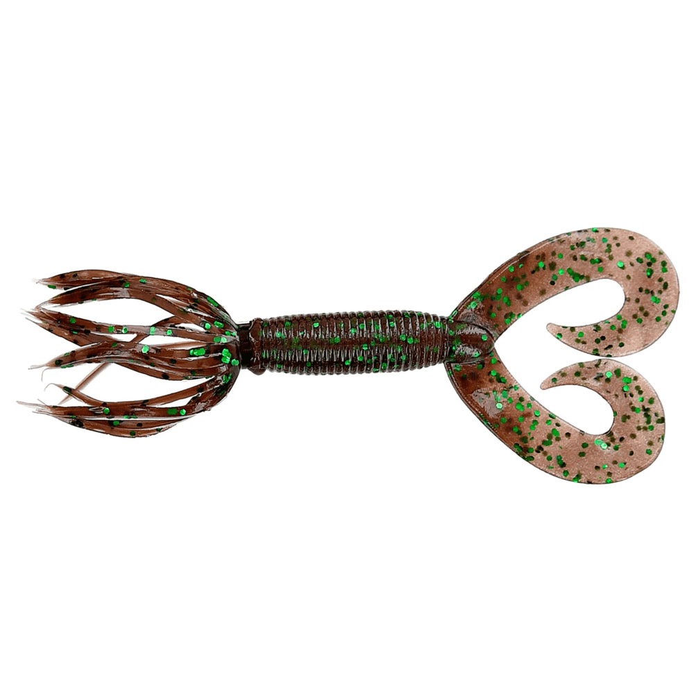 Leurre souple Yamamoto Double Tail Hula Grub 5" - 127 mm Cannelle Grand Vert