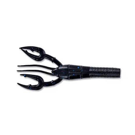 Leurre souple Yamamoto Fat Baby Craw 3,75" - 95 mm Noir/grands flocons bleus