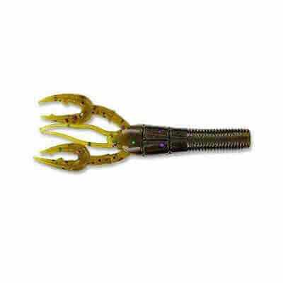 Leurre souple Yamamoto Fat Baby Craw 3.75" - 95 mm Vert Citrouille Vert Pourpre Flocon