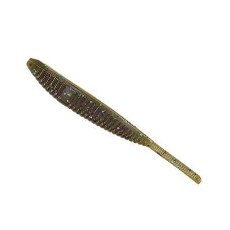 Leurre souple Yamamoto Shad Shape Floater 5" - 127 mm Potiron vert Grand flocon vert violet