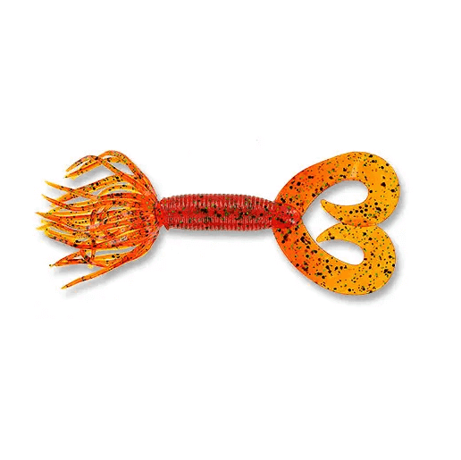 Vinilo Yamamoto Double Tail Hula Grub 5” – 127 mm Pumpkin Black Green - Tienda Bass