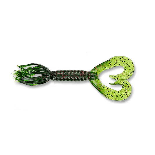 Vinilo Yamamoto Double Tail Hula Grub 5” – 127 mm Watermelon Black Red - Tienda Bass