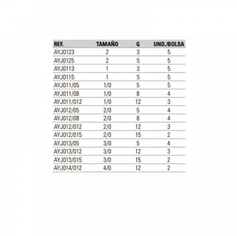 Hameçons  Jig Yokozuna Universal nº2 - 5 grammes