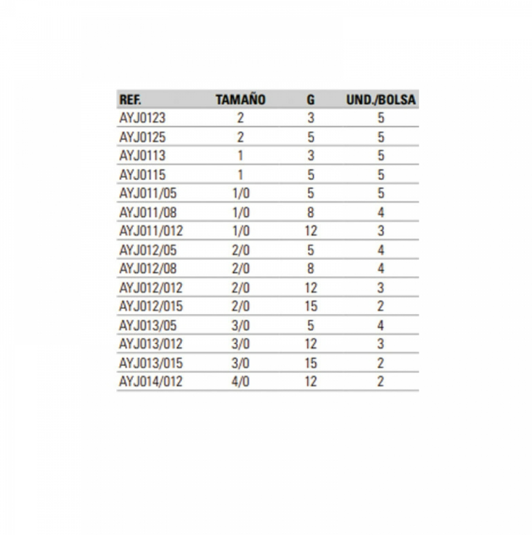 Hameçons  Jig Yokozuna Universal nº2/0 - 5 grammes