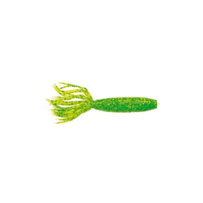 Vinilo Yamamoto Fat Ika 4" en color Chart Green & Chart Flake, ideal para pesca de Bass y depredadores.