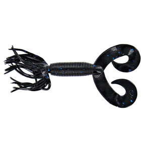 Vinilo Yamamoto Double Tail Hula Grub 5” – 127 mm Black Large Blue - Tienda Bass
