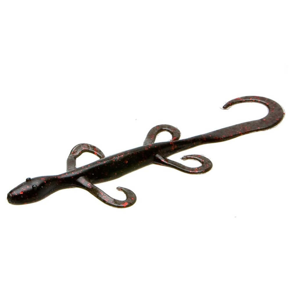 Vinilo Zoom Mini Lizard 100 mm Black Red Glitter - Tienda Bass