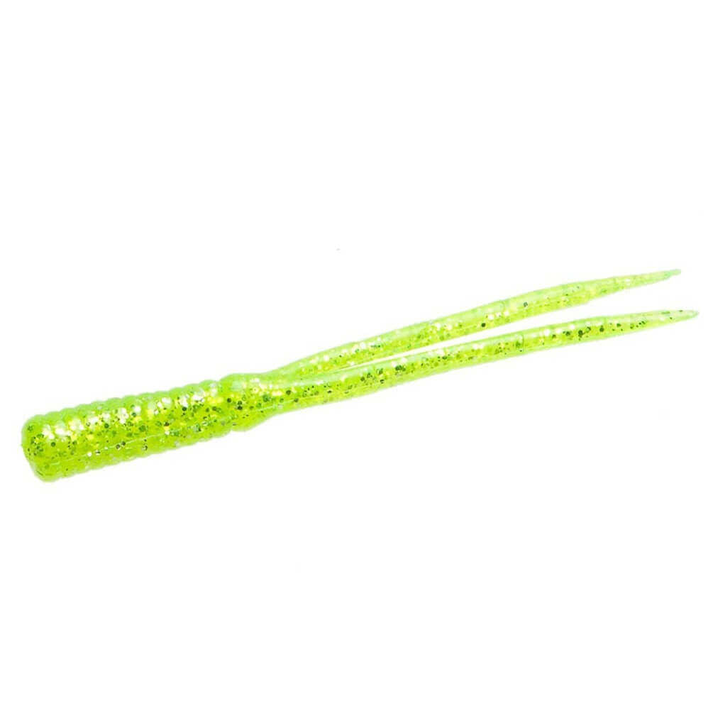 Vinilo Zoom Split Tail Trailer 90 mm Chatreuse Glitter - Tienda Bass