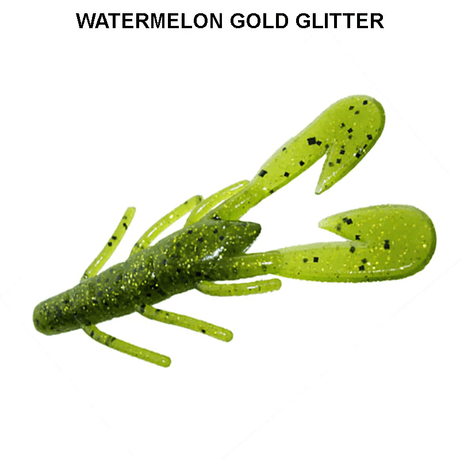 Vinilo Zoom Ultra Vibe Speed Craw 90 mm Watermelon Gold Glitter - Tienda Bass